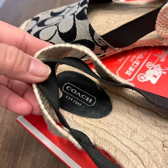 Coach Black and White Espadrille Flats! - Picture 4 of 4